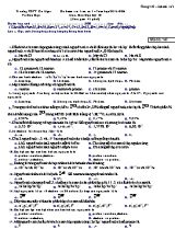 Đê kiểm tra 1 tiết số 1 - Năm học 2015 - 2016 môn Hoa hoc lơp 10